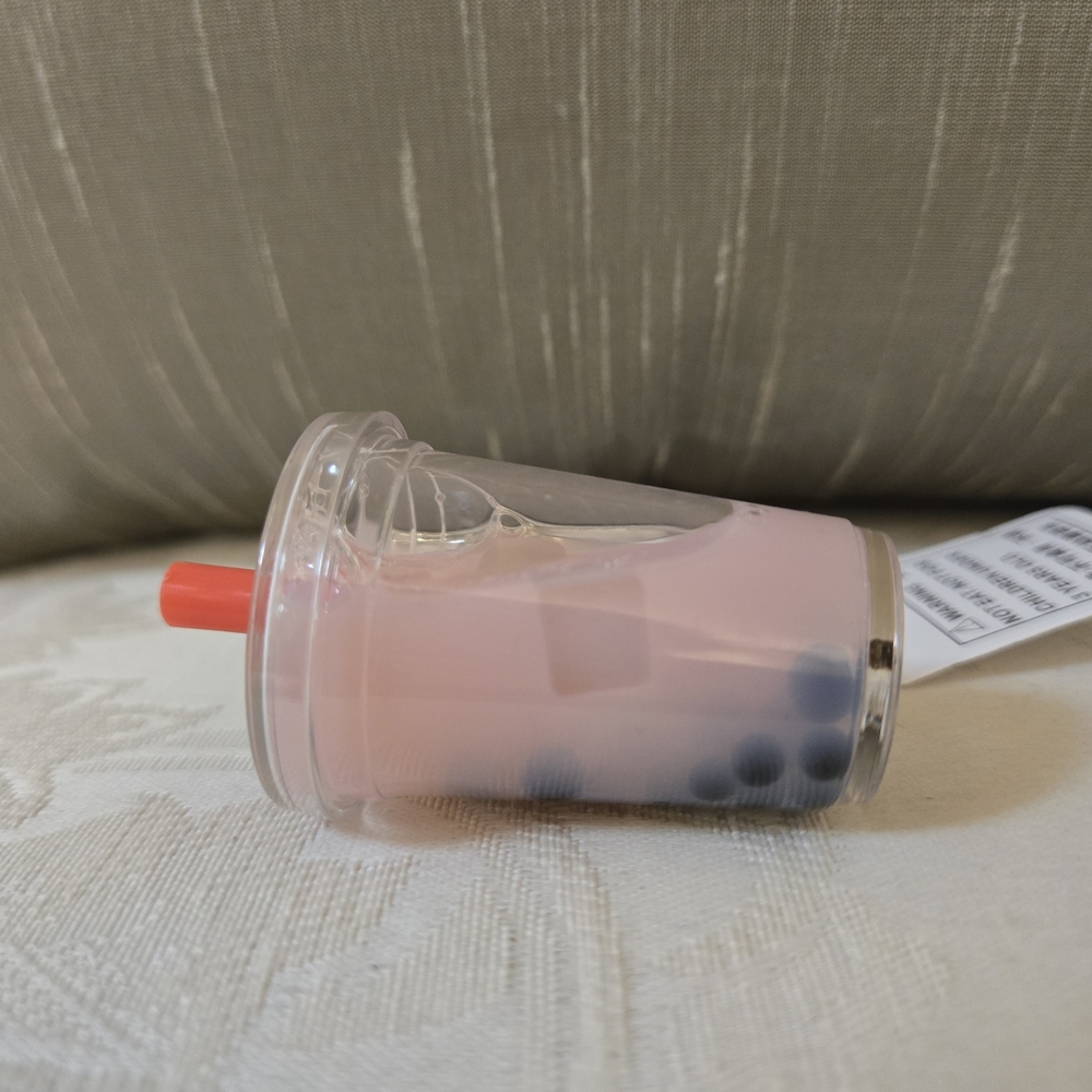 Gong Cha "Bubble Tea" Keychain with Lobster Claw & Ring, Pink - Picture 6 of 9